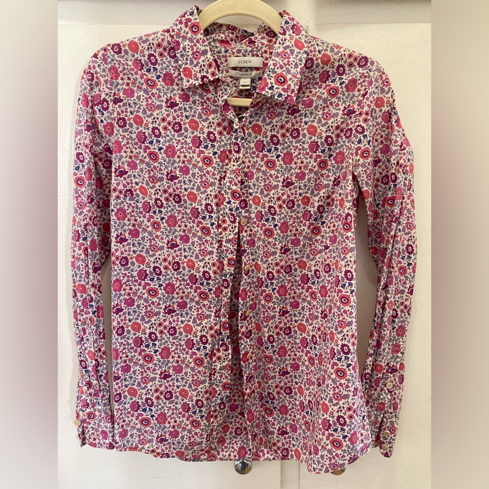 J.Crew Liberty Perfect Shirt in D’Anjo